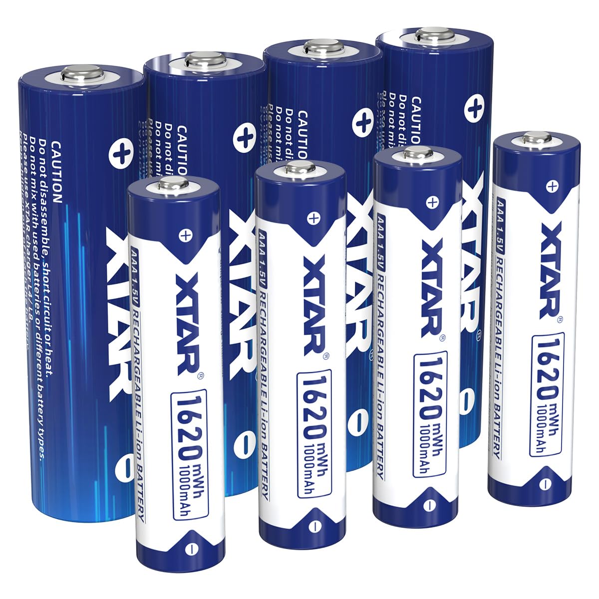 Amazon.com: XTAR 1.5V AA AAA Batteries 4-Pack (4X AA 4150mWh + 4X